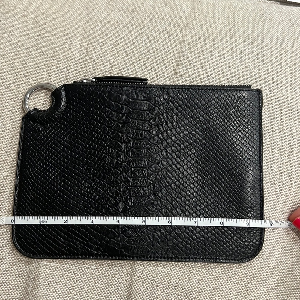 Leather snake embossed pouch